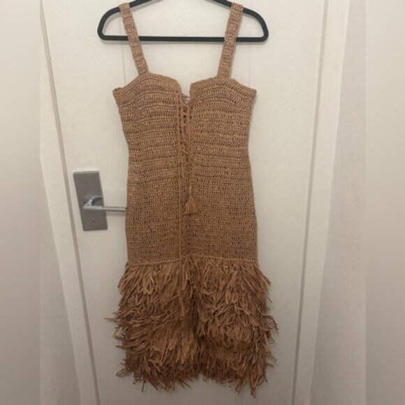 FARM Rio Textured Tan Midi Dress - Picture 4 of 7